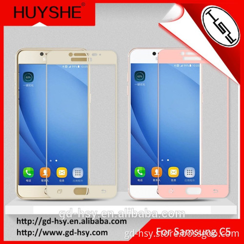 HUYSHE edge to edge tempered glass for Samsung Galaxy C5 C5000 full cover screen protector